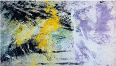  ??  ?? Below: Jessica Warboys’s Sea Painting, Dunwich (2015). Right: I Think You Ought to Know, I’m Going Through a Creative Stage Some People Find Easy to Connect To (2016) by Jesse Wine