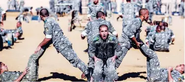  ??  ?? ↑ Police cadets take part in a training session at an academy in Cairo on Tuesday. Agence France-presse