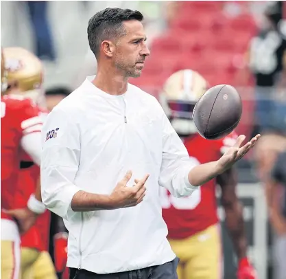  ??  ?? San Francisco head coach Kyle Shanahan during a game this season.