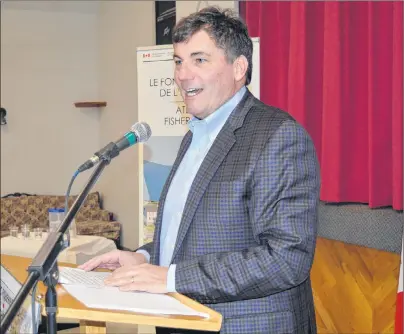  ?? DAVE STEWART/THE GUARDIAN ?? Federal Fisheries Minister Dominic LeBlanc is shown in Pooles Corner on Thursday where he announced that his government and the provincial government have combined to give Island fishermen $2.4 million through the Atlantic Fisheries Fund to install new...