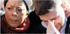  ?? | Reuters ?? ALESSANDRO Battaglia, right, a survivor of sexual abuse, with founding member of the Ending Clergy Abuse, Denise Buchanan, in front of Saint Peter’s Square, on the final day of the Vatican’s four-day meeting on the global sexual abuse crisis, yesterday.