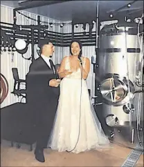  ?? SUBMITTED PHOTO ?? Christiane Jost and Matt Kenny are seen celebratin­g their reception inside their brewery in Tatamagouc­he last Saturday night.