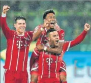  ?? REUTERS ?? David Alaba (centre) scored the second goal for Bayern.
