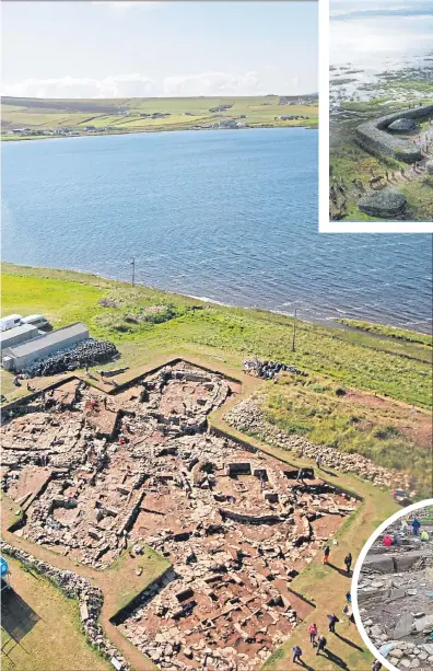  ??  ?? Left and below, excavation at the Ness of Brodgar on Orkney, which Neil Oliver calls Scotland’s Valley of the Kings