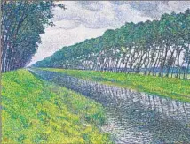  ??  ?? “CANAL IN FLANDERS” is by Belgian Theo van Rysselberg­he, among the lesser- known artists in the show.