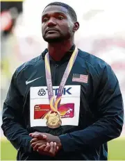  ??  ?? Ein Mann der Skandale: US-Sprintstar Justin Gatlin wurde 2001 und 2006 des Dopings überführt.