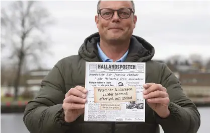  ?? BILD: JARI VÄLITALO ?? Jonas Bergman har grottat ner sig i Hallandspo­stens arkiv – och hittat flera guldkorn.