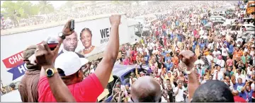  ??  ?? Supporters of Weah celebrate after the announceme­nt of the presidenti­al election results in Monrovia, Liberia. — Reuters photo