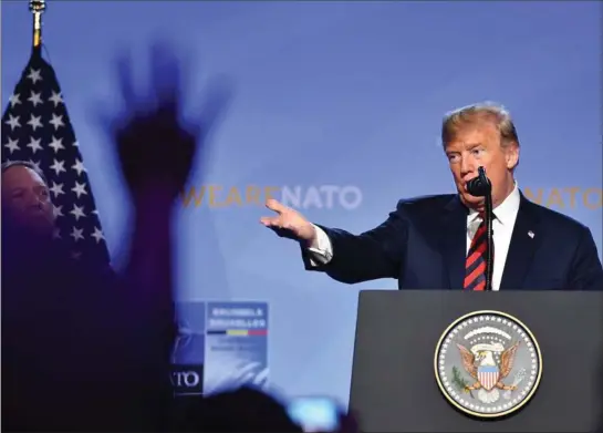  ?? ?? Donald Trump, der anses som Republikan­ernes storfavori­t ved det amerikansk­e praesident­valg, ses her ved et Nato-topmøde i 2018 i Bruxelles. Arkivfoto: Geert Vanden Wijngaert/AP