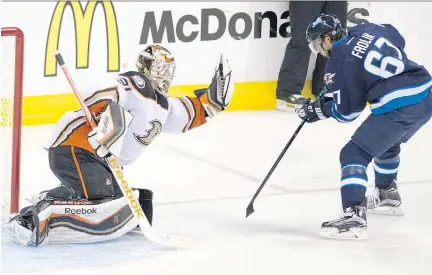  ?? MICHAEL GOULDING/THE ASSOCIATED PRESS ?? Anaheim Ducks goalie Frederik Andersen secured the No. 1 spot with solid play down the stretch.