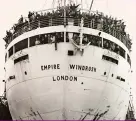  ??  ?? Arrival: The Windrush in 1948