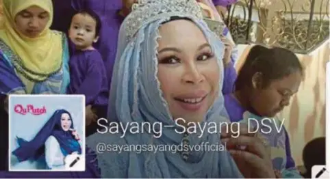  ??  ?? AKAUN sebenar Vida atau lebih dikenali sebagai Datuk Seri Vida iaitu Sayang-Sayang DSV.