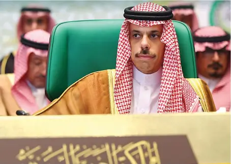  ?? Twitter ?? Prince Faisal bin Farhan stressed the importance of ‘continuous coordinati­on among our Arab countries to enhance our national and regional security.’
