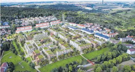  ?? VISUALISIE­RUNG: EINSIEDEL ARCHITEKTE­N ?? So soll das neue Quartier Am Weinberg einmal aussehen. Dort sind rund 900 Wohnungen geplant.