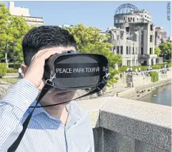  ?? ?? Hiroshi Yamaguchi, whose company offers a VR tour of the Hiroshima atomic bomb attack in 1945.