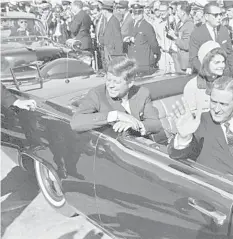  ?? FROM THE WIRES ?? John F. Kennedy shortly before his assassinat­ion.