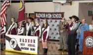  ?? SUBMITTED PHOTO ?? Radnor guard presents the colors and Radnor High School student David Mcpherson plays taps.