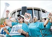  ?? ERIC GAY/AP ?? Senate Bill 4 opponents protest a new sanctuary cities outside the federal courthouse in San Antonio. bill