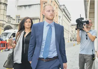  ??  ?? England cricketer Ben Stokes at Bristol Crown Court.