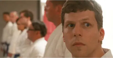  ?? BLEECKER STREET ?? Jesse Eisenberg plays a cowardly sad sack who is transforme­d by a toxic karate class in “The Art of Self-Defense.”