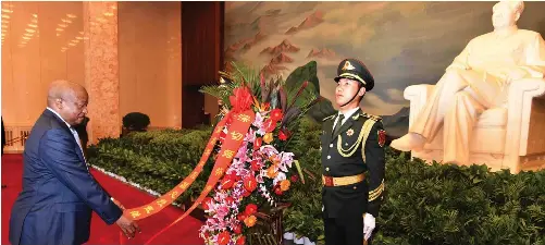  ?? | JAIRUS MMUTLE GCIS ?? DEPUTY President of South Africa David Mabuza visits the Mao Zedong Memorial in Beijing, capital of the People’s Republic of China, during his 2019 trip.