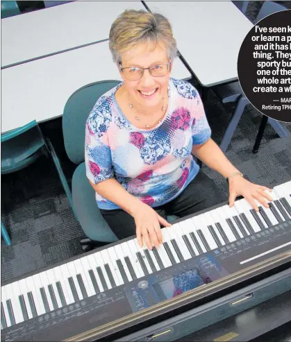  ?? PHOTO/STUART WHITAKER ?? Mary Gentle is retiring after teaching music at Te Puke High School for 32 years.