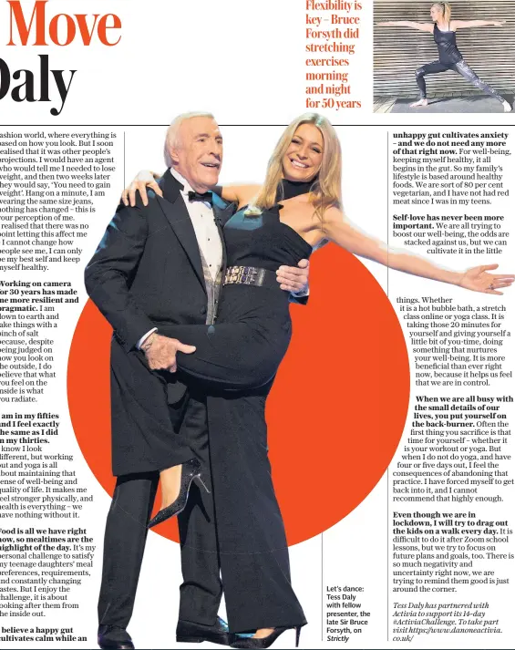  ??  ?? Let’s dance: Tess Daly with fellow presenter, the late Sir Bruce Forsyth, on Strictly