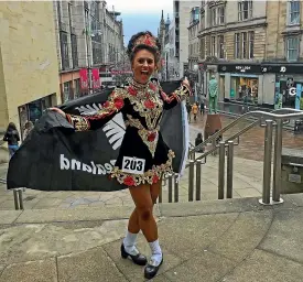  ??  ?? Samantha Tait is pictured in Glasgow at the Irish Dancing World Championsh­ips.