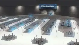 ?? BORING CO. ?? This artist’s rendering shows The Boring Co.’s proposal for its station at O’Hare Internatio­nal Airport.