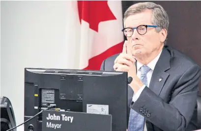  ?? DAVID RIDER TORONTO STAR ?? On Thursday, Mayor John Tory’s executive committee agreed to bank on funding that has yet to be pledged by Ottawa and Ontario.