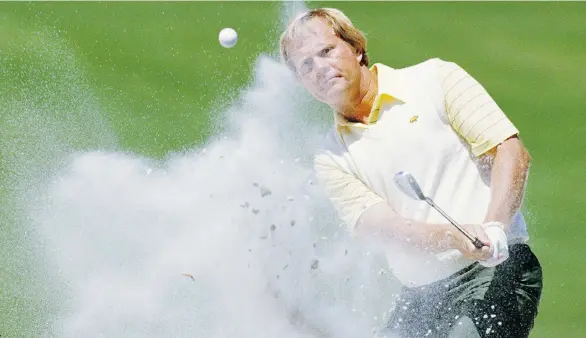  ?? DAVID CANNON/GETTY IMAGES ?? It was 30 years ago this week that golf legend Jack Nicklaus, already considered old at 46, amazed fans by shooting a six-under-par 30 on Augusta National’s back nine.