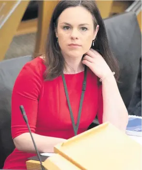  ?? BY CHRIS MCCALL ?? GREEN LIGHT
Finance Secretary Kate Forbes got Budget approved but faced criticism