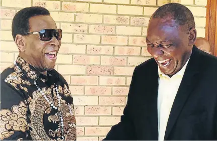  ?? / FACEBOOK ?? King Goodwill Zwelithini and Deputy President Cyril Ramaphosa in jovial mood yesterday.