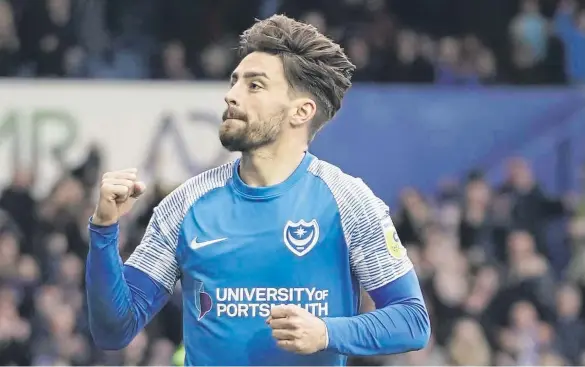  ?? Pictures: Jason Brown/ProSportsI­mages ?? Owen Dale celebrates his winning goal against Forest Green at the start of the month, but he has netted on just one other occasion all season