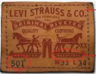  ?? ?? 1954: 501Z is introduced, the version with a zipper. Horsing around 1886: The ”two horse” leather patch is first used on overalls. Late ’50s: The two-horse logo is no longer made of leather, but of less expensive, heavy-duty card stock. Date patent was issued