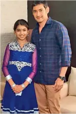  ?? Brahmotsav­am ?? Avantika Vandanapu with Mahesh Babu on the sets of