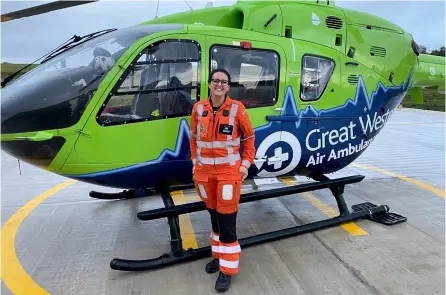  ??  ?? Fleur Mosley joined the Great Western Air Ambulance Charity’s crew in August as a trainee specialist paramedic