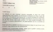  ?? CORTESÍA ?? Facsímil de la carta de renuncia de Mauro Martínez.