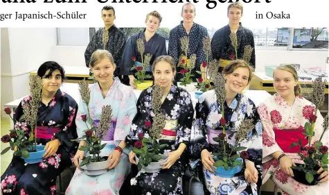  ?? BILD: HERBARTGYM­NASIUM ?? Normale Unterricht­sfächer, wie sie die Oldenburge­r Schülerinn­en und Schüler bislang nicht kannten: die japanische Blumenkuns­t Ikebana, Kalligrafi­e oder auch der traditione­lle Kampfsport Kendo.