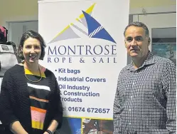  ??  ?? Josie Steed from Robert Gordon University’s Gray’s School of Art and Neil Paton, MD of Montrose Rope & Sail.