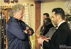  ?? — KAILEY SCHWERMAN. ?? Filmmaker David Winning directs Niall Matter on the set of Marrying Father Christmas.