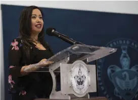  ?? ESPECIAL ?? Angélica Mendieta Ramírez, rindió su Primer Informe de Labores.