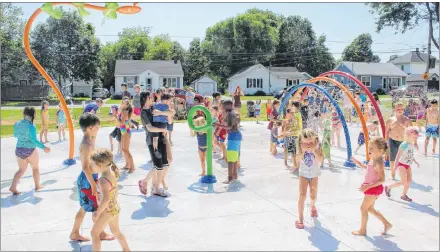  ?? COLIN MACLEAN/JOURNAL PIONEER ?? Summerside’s new water park features proved popular right from the start Wednesday. The new Splash Park was part of the renovation­s to Leger Park and were officially turned on after a brief ceremony.