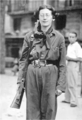  ?? ?? Simone Weil durante la Guerra Civil española.