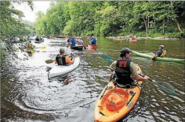  ?? PHOTO COURTESY OF PERKIOMEN WATERSHED CONSERVANC­Y ?? The annual Perkiomen Sojourn canoe and kayak trip is scheduled for June 2.