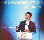  ?? NORMAN HIU/ THESUN ?? Ma delivering his speech at the opening of Alibaba’s national office in Kuala Lumpur yesterday.