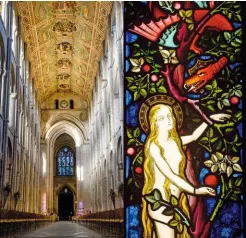  ??  ?? Below:Prepare to be awed by the interior of Ely Cathedral and explore the Stained Glass Museum’s fascinatin­g collection