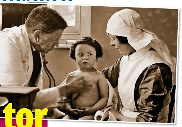  ?? Picture: GETTY ?? Real tonic: A doctor examines a young girl in the 1920s