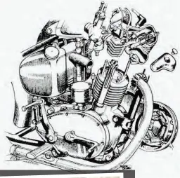  ??  ?? One of many drawings made for the new Terrier in 1952, showing the unit constructi­on, 4-speed ohv fourstroke design