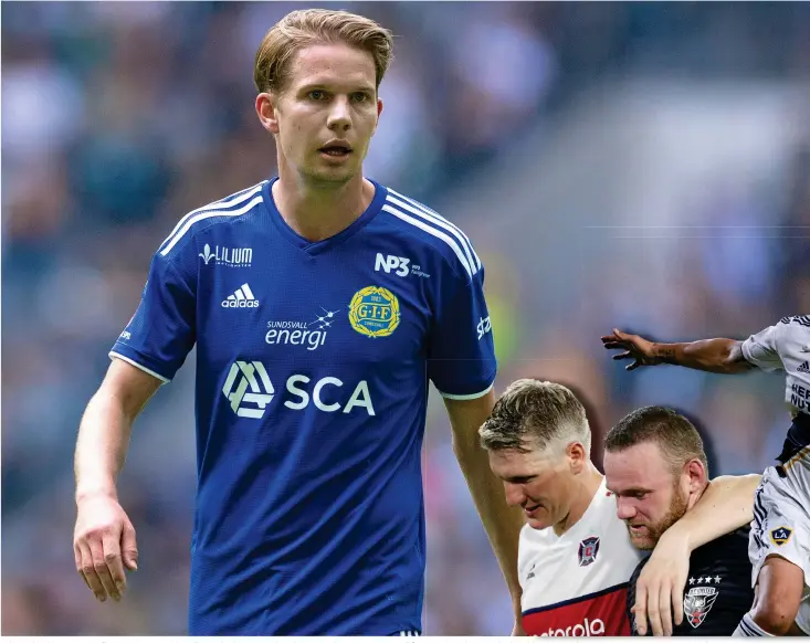  ??  ?? Johan Blomberg är en av flera ex-hbk:are i den allsvenska bottenstri­den i höst. Han kommer närmast från amerikansk­a MLS där han bland annat har mött stjärnor som Bastian Schweinste­iger, Wayne Rooney och Zlatan Ibrahimovi­c. Bilden är ett montage.